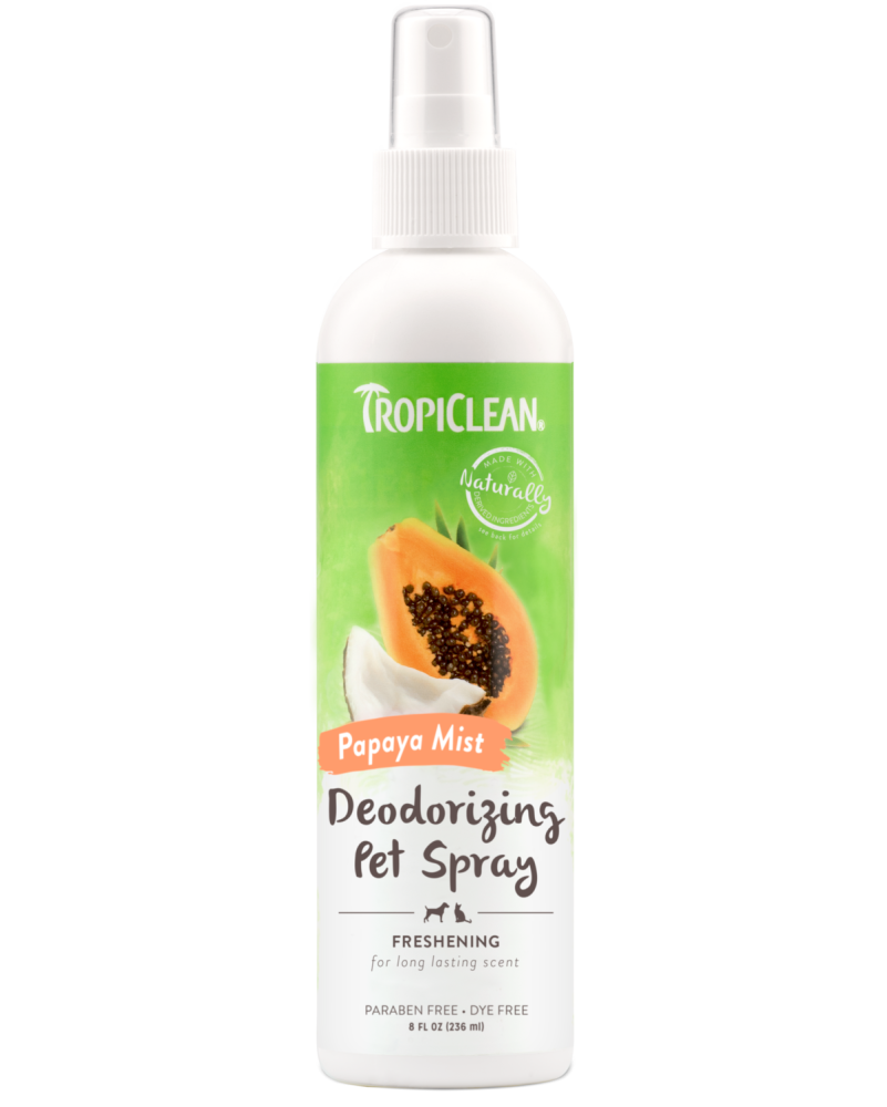 TropiClean Papaya Mist Deodorizing Pet Spray 8 oz