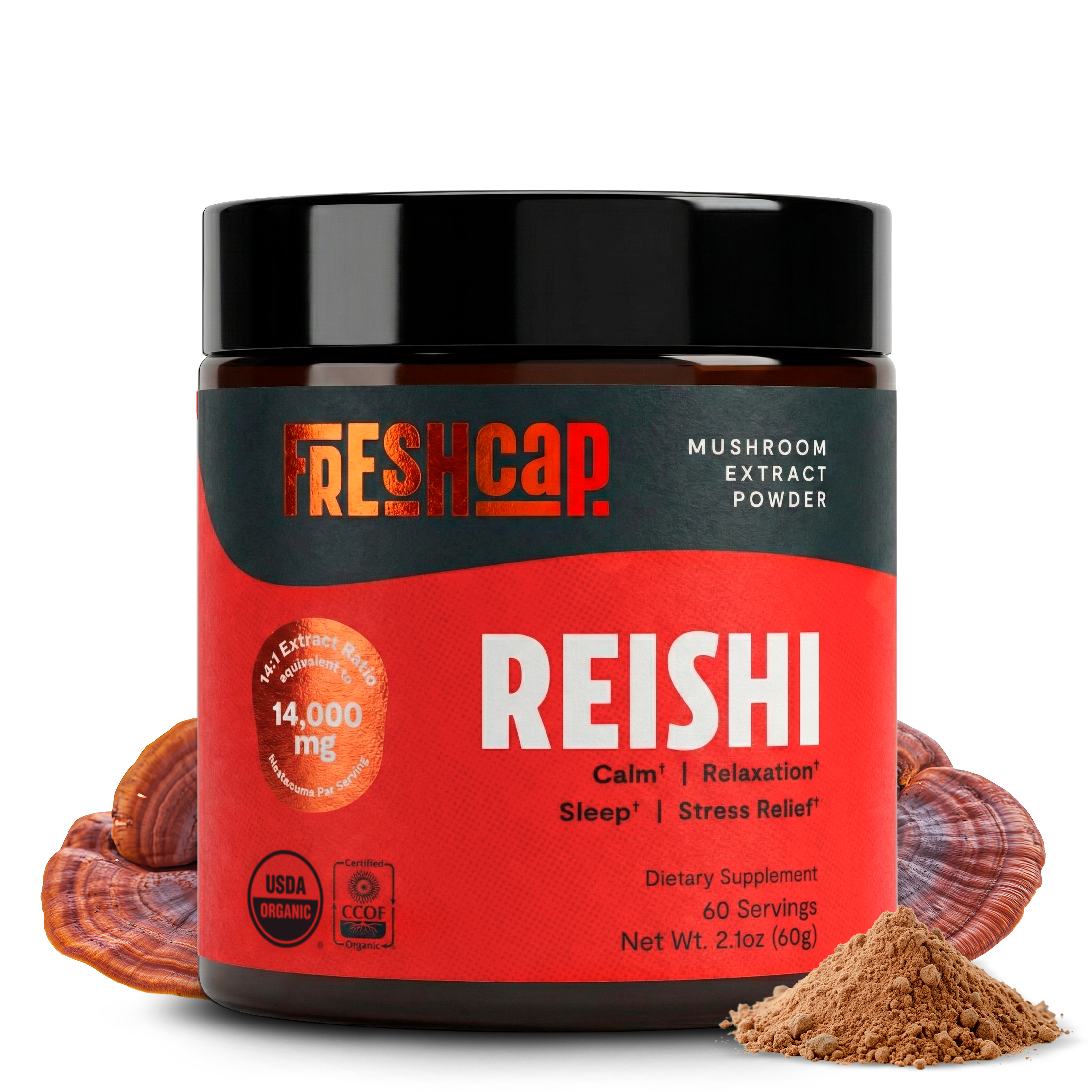 Reishi Mushroom Extract Powder by FreshCap Mushrooms