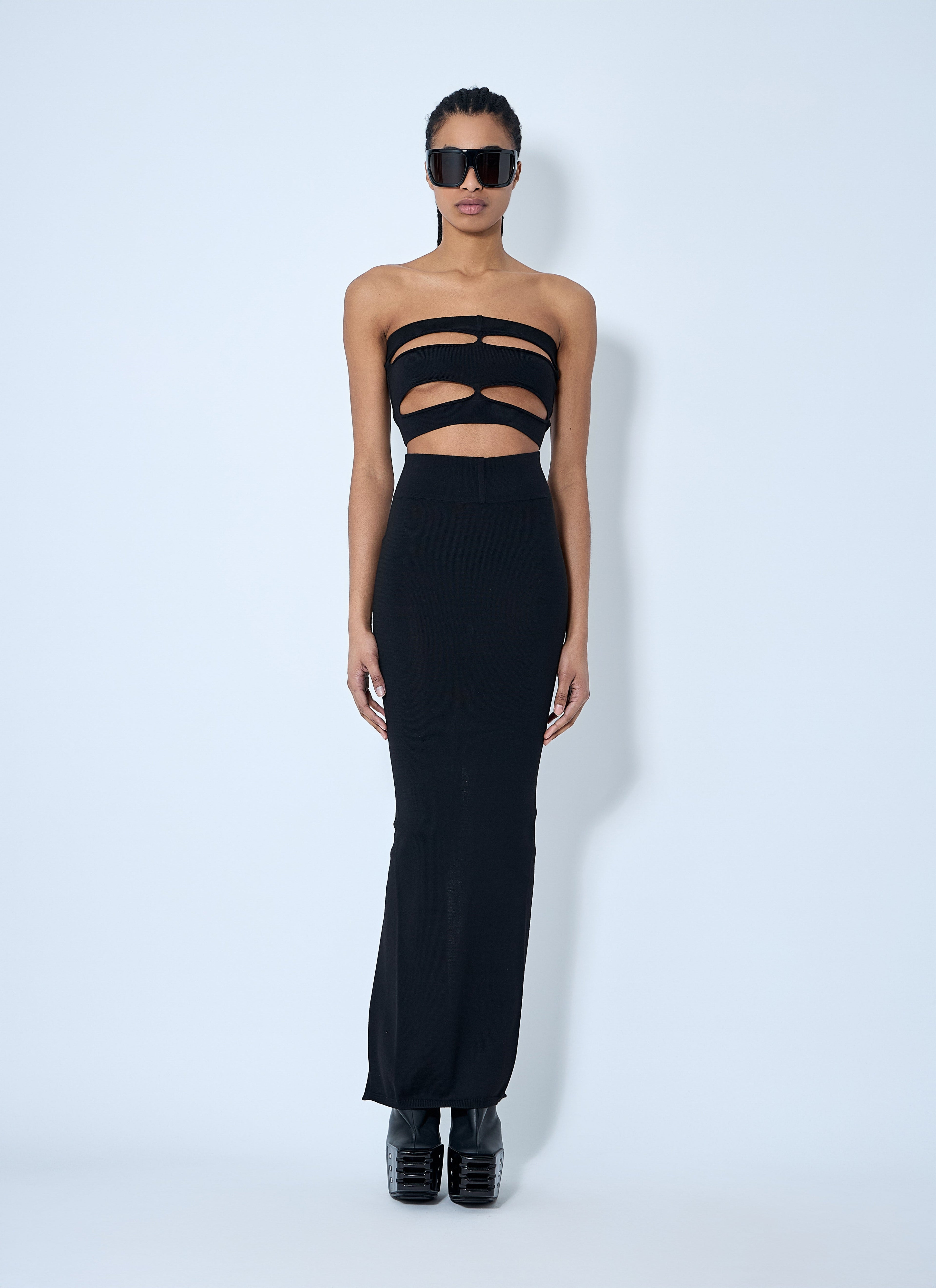 Rick owens women wool knit maxi skirt