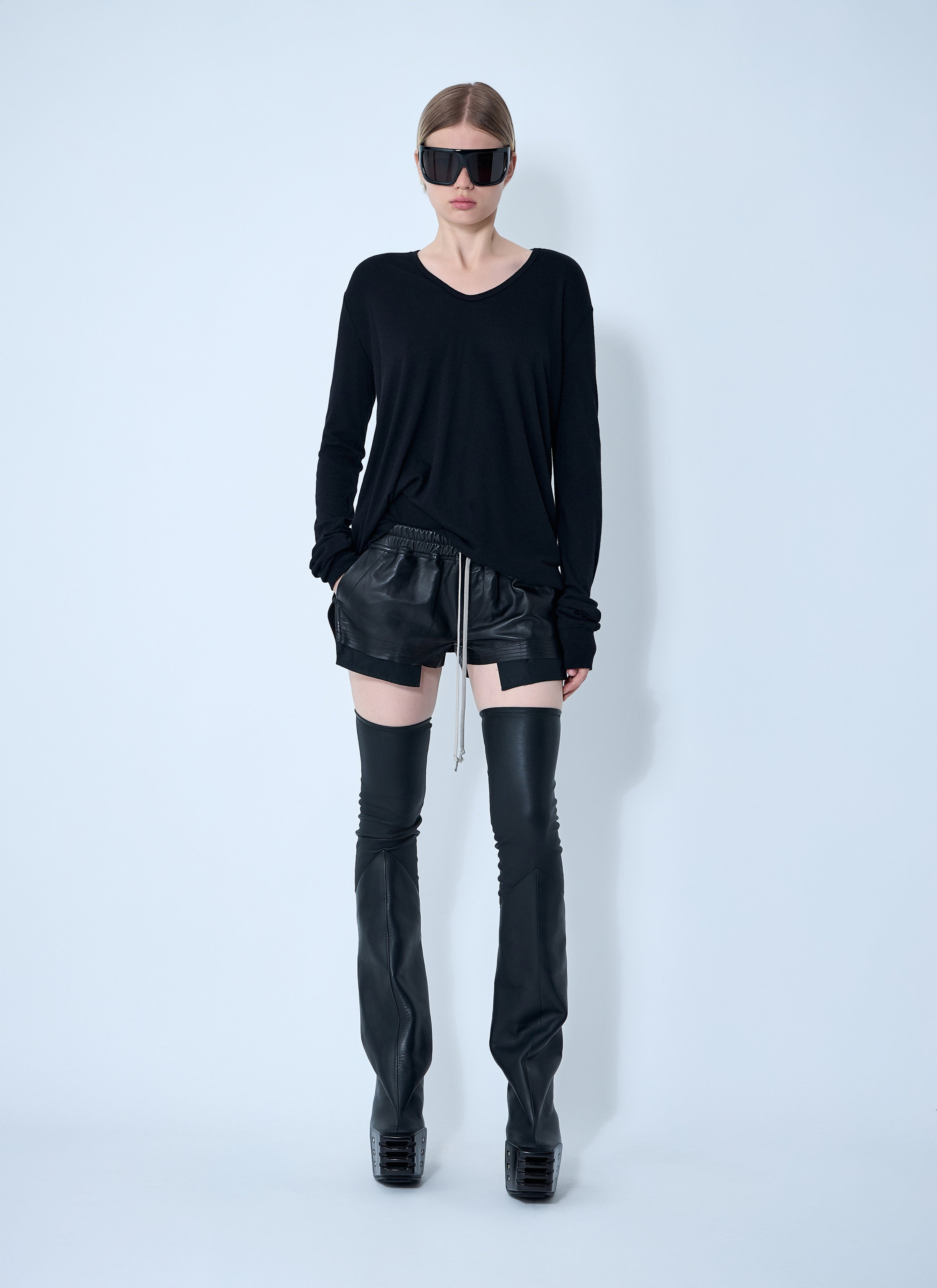 Rick Owens Women Hiked Long Sleeve Top by Luosophy