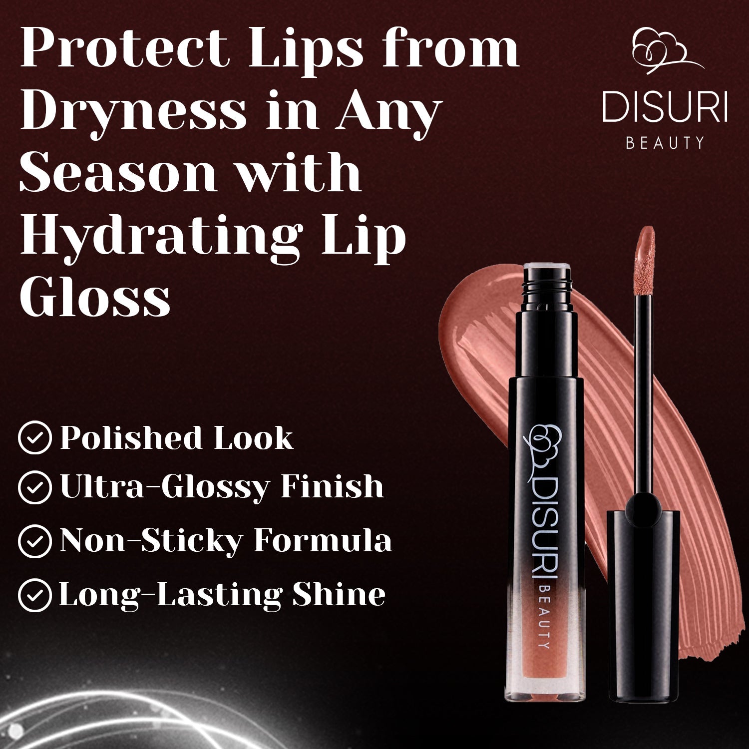 DISURI Beauty Glossy Blast Lip Gloss - Cocoa Crush (M7)