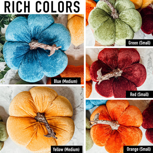 Handcrafted Velvet Pumpkins - Luxury Fall Decor