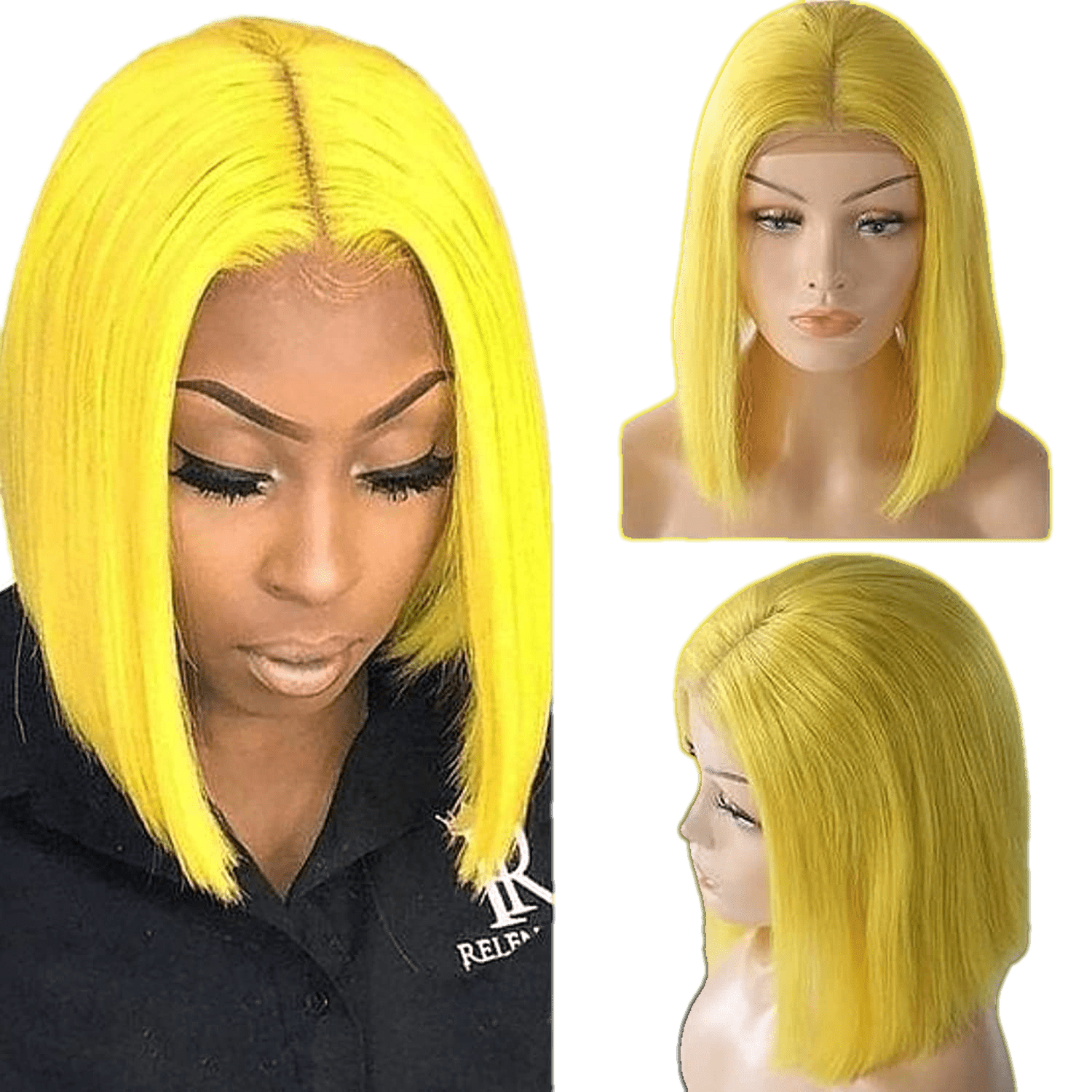 RIO Lace Front U-Part Human Hair Bob Wig, Straight