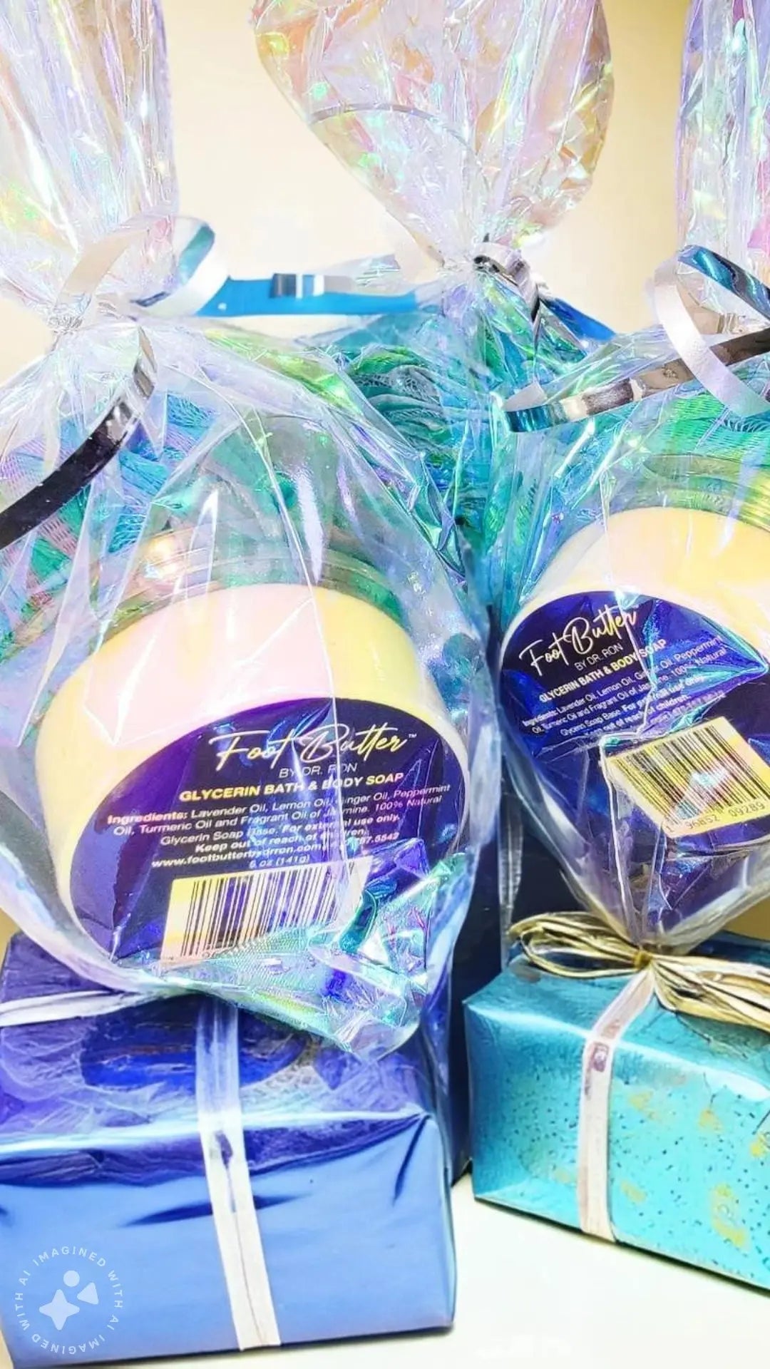 Lavender Bath Bundle – Moisturizing Glycerin Soaps & Shower Loofah Set by Foot Butter by Dr Ron