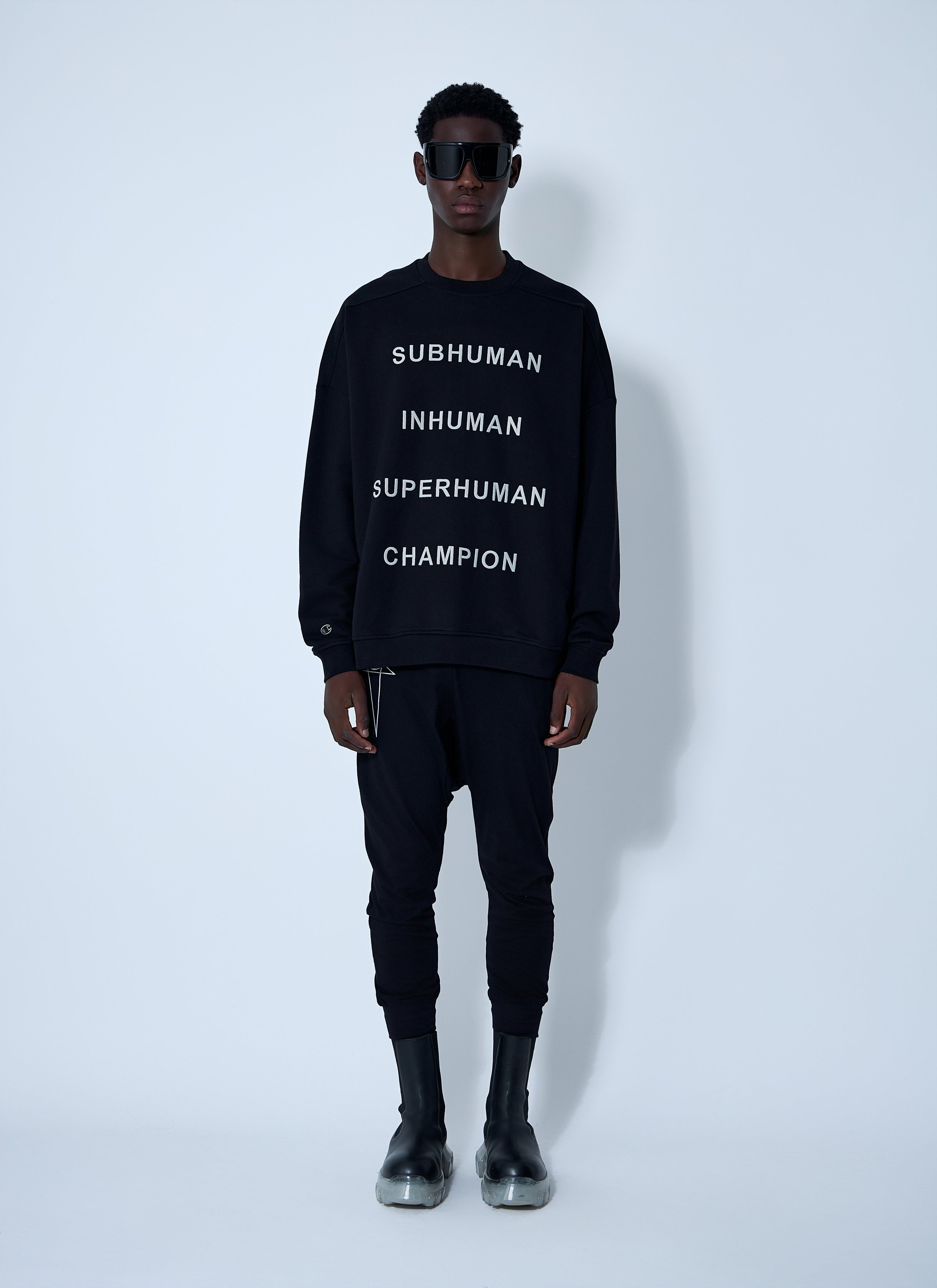 Rick Owens X Champion Men Text Print Sweatshirt by Luosophy