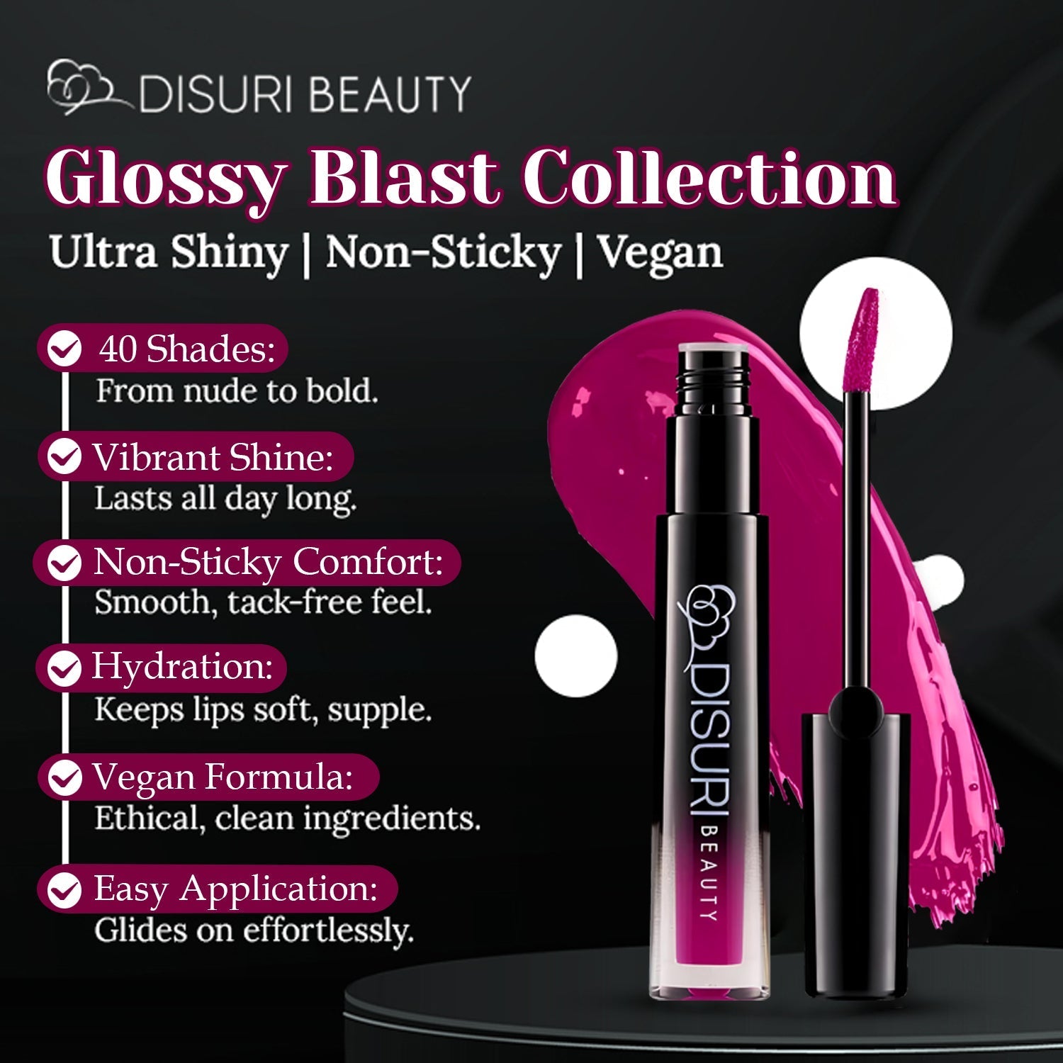 DISURI Beauty Glossy Blast Lip Gloss - Real Love (M42)