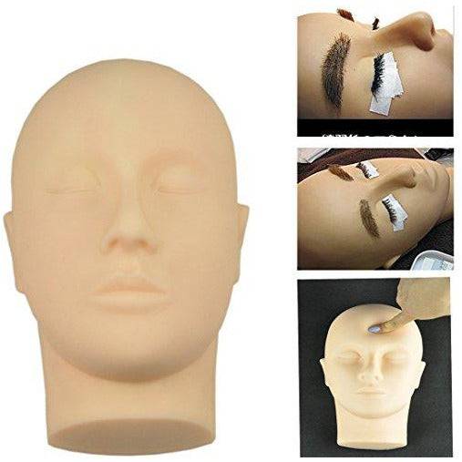 Rubber Practice Mannequin Head for Eyelashes, Makeup & Massage