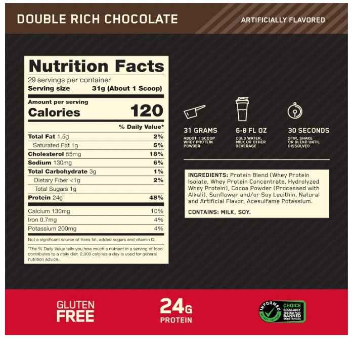 Gold Standard Whey 100% Protein 2 lb Optimum Nutrition ON Isolate Chocolate