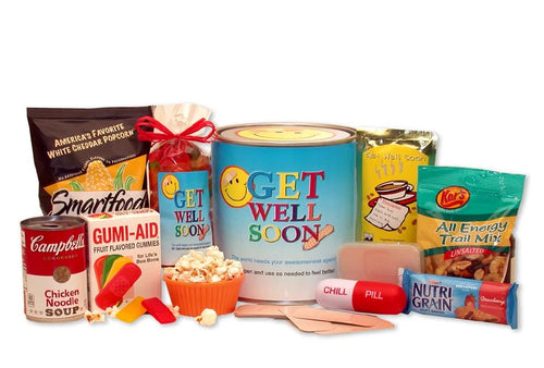 Get Well Soon Gift Pail - Snacks, Soup & Treats Care Package