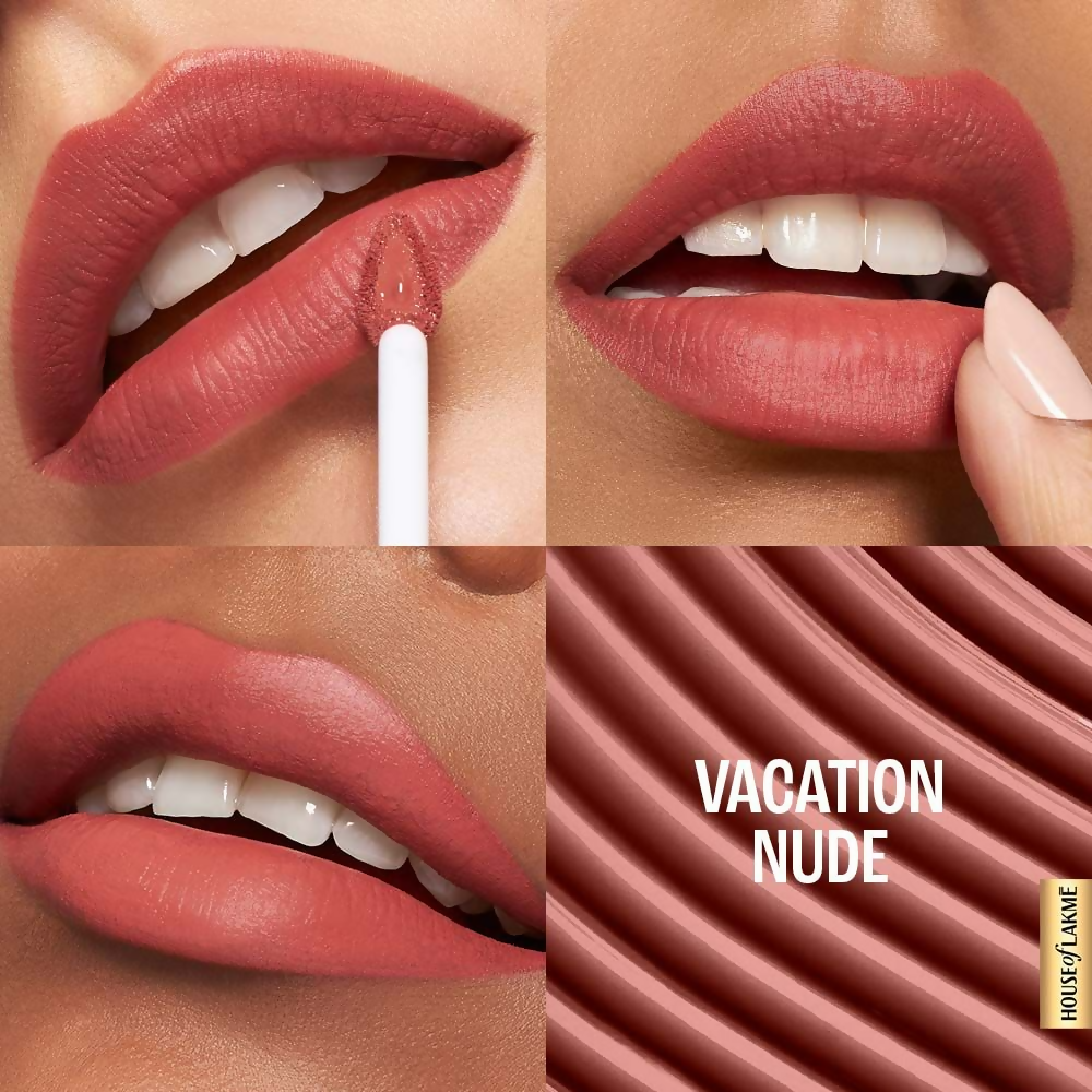 Lakme 9to5 Hya Matte Liquid Lipstick + Hyaluronic Acid - Vacation Nude