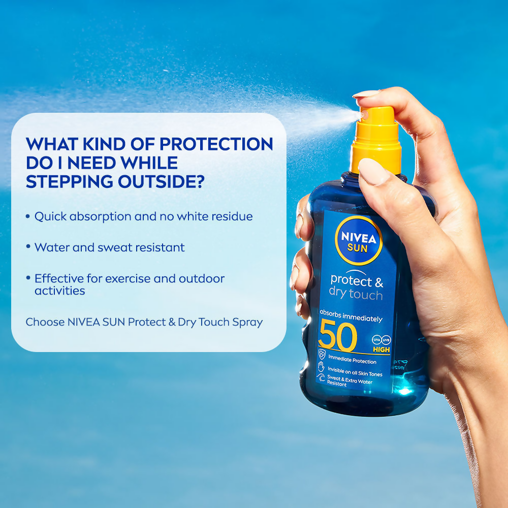 Nivea Sun Dry Touch SPF 50, Transparent Sunscreen Spray