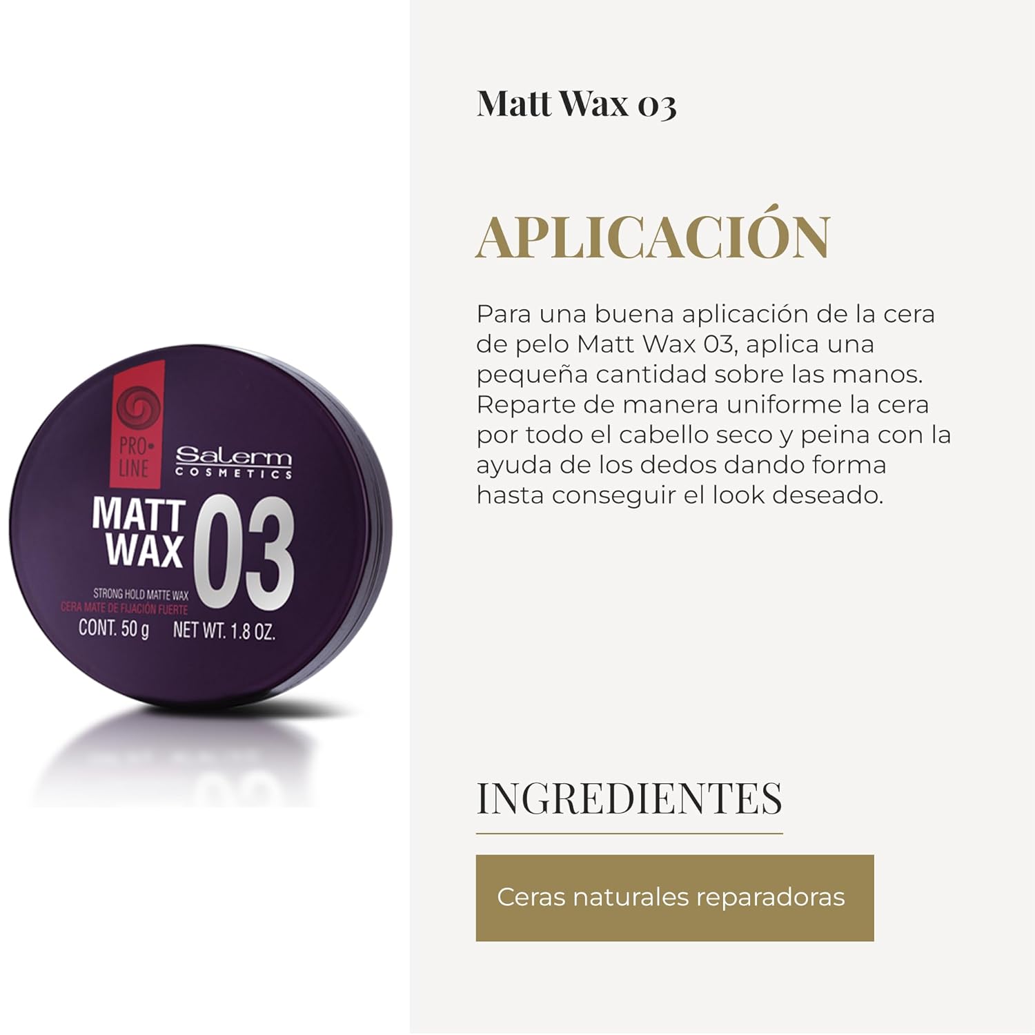 Salerm Pro Line Matt Wax Hair Wax 1.8 oz