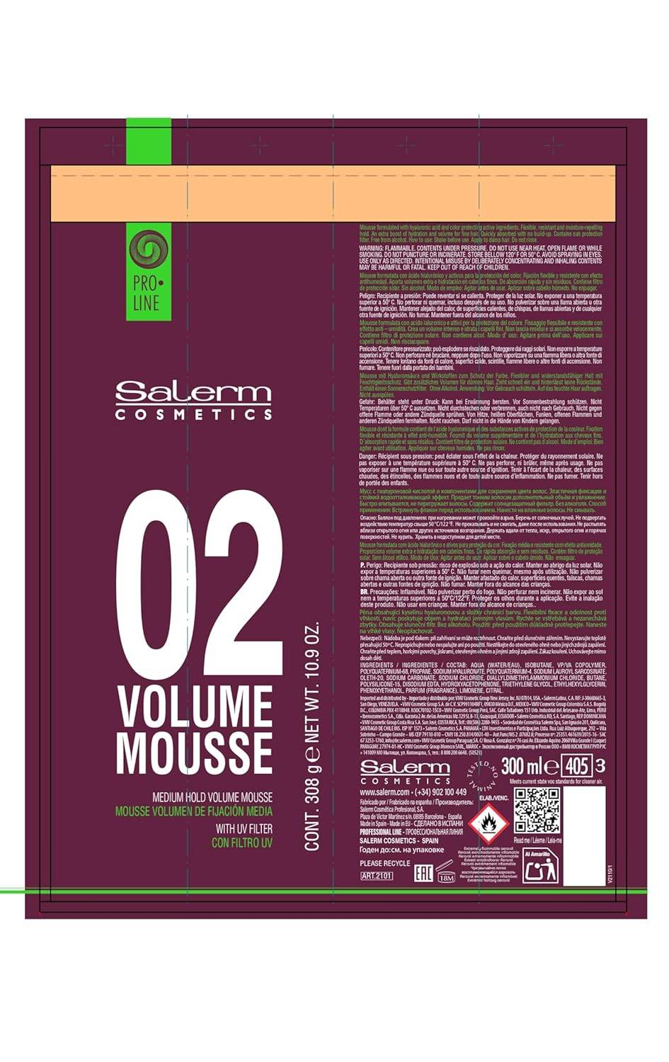 Salerm Volume Mousse 10.4 oz