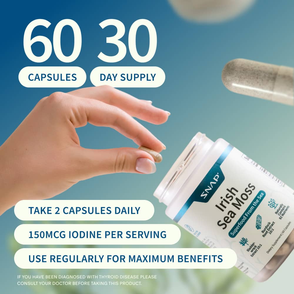 Irish Sea Moss w/ Iodine Energy Support - Buy 2, Get 1 FREE! by Snap Supplements