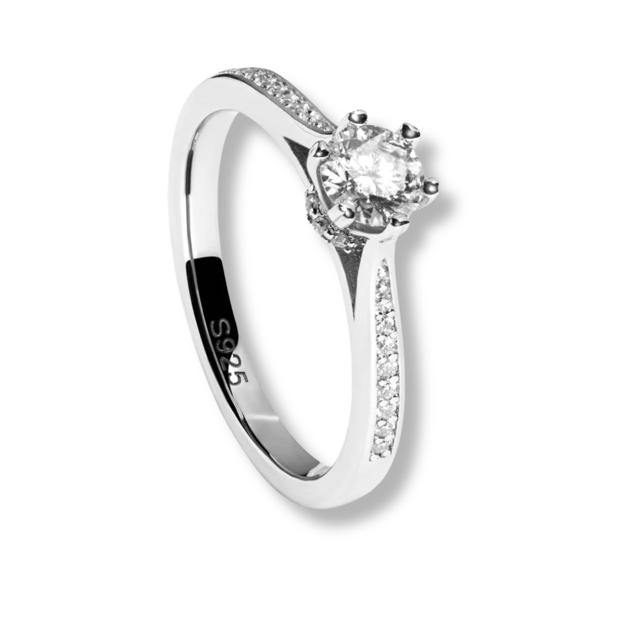 Secret Cathedral Hidden Halo Moissanite 0.7 TCW Women Engagement Ring - 925 Sterling Silver - DestGlow