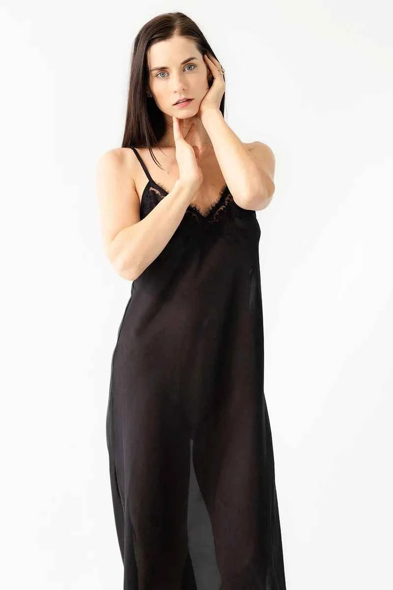 Serafina Cotton/Silk Long Gown - DestGlow