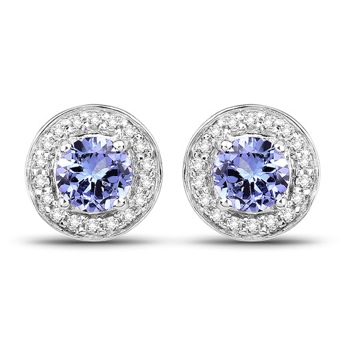 3.22 Carat Genuine Tanzanite & White Topaz .925 Sterling Silver Ring DestGlow