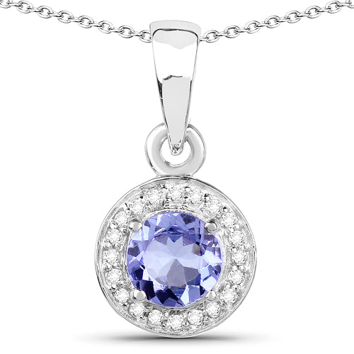 3.22 Carat Genuine Tanzanite & White Topaz .925 Sterling Silver Ring DestGlow