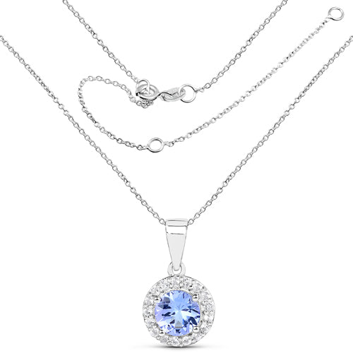 3.77 Carat Genuine Tanzanite and White Topaz .925 Sterling Silver 3 Piece Jewelry Set (Ring, Earrings, and Pendant w/ Chain) by Bids.com