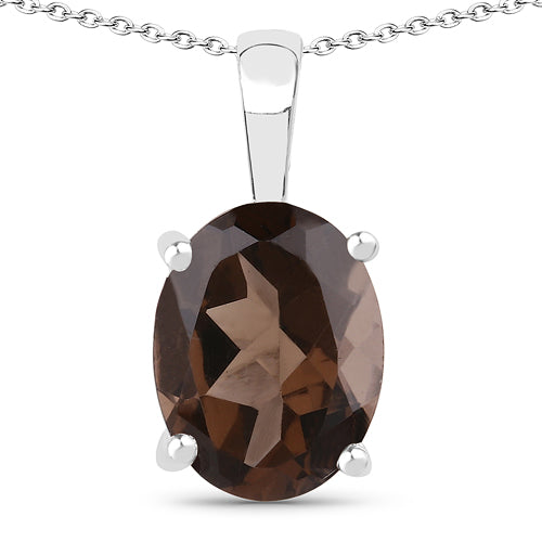 3.14 Carat Genuine Smoky Quartz .925 Sterling Silver Jewelry Set DestGlow