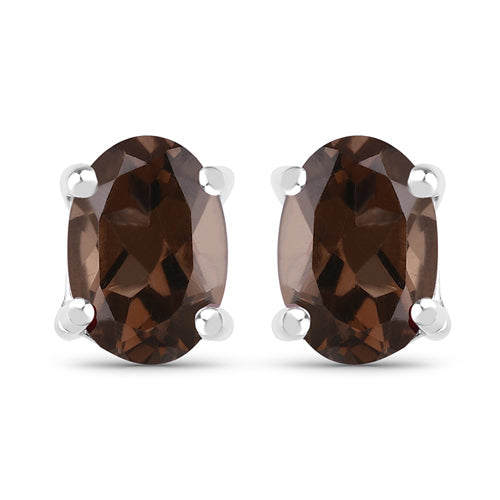 3.14 Carat Genuine Smoky Quartz .925 Sterling Silver Jewelry Set DestGlow