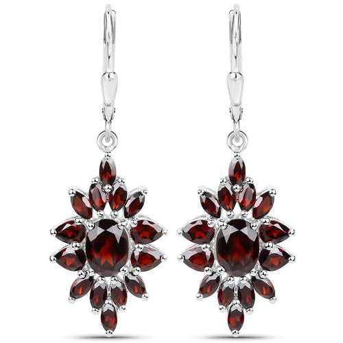 20.24 Carat Genuine Garnet .925 Sterling Silver 3 Piece Jewelry Set (Ring, Earrings, and Pendant w/ Chain) by Bids.com