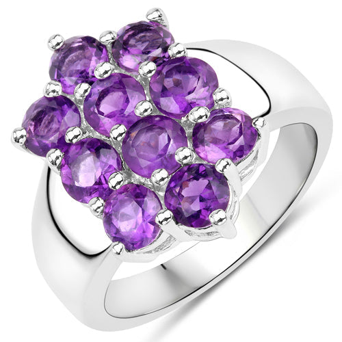 6.80 Carat Genuine Amethyst .925 Sterling Silver 3 Piece Jewelry Set (Ring, Earrings, and Pendant w/ Chain) by Bids.com