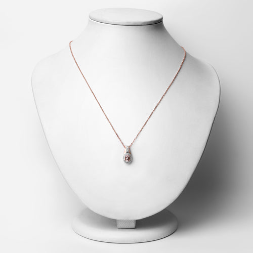 1.98 Carat Genuine Morganite and White Topaz .925 Sterling Silver 3 Piece Jewelry Set (Ring, Earrings, and Pendant w/ Chain) DestGlow