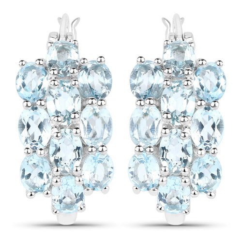 9.88 Carat Genuine Blue Topaz .925 Sterling Silver 3 Piece Jewelry Set (Ring, Earrings, and Pendant w/ Chain) by Bids.com
