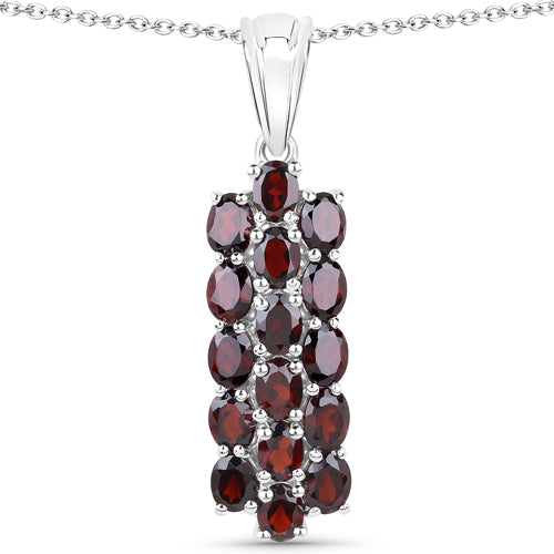 10.40 Carat Genuine Garnet .925 Sterling Silver 3 Piece Jewelry Set (Ring, Earrings, and Pendant w/ Chain) by Bids.com