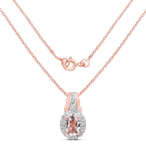2.28 Carat Genuine Morganite and White Topaz .925 Sterling Silver 3 Piece Jewelry Set (Ring, Earrings, and Pendant w/ Chain) by Bids.com