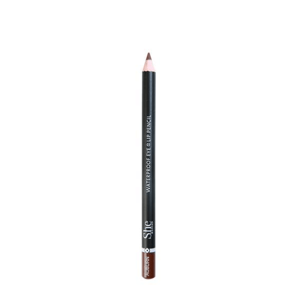 She Waterproof Eye & Lip Pencil - Dark Brown with Sharpener