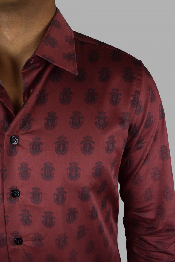 Billionaire Men Ls Milano All Over Shirt by Luosophy