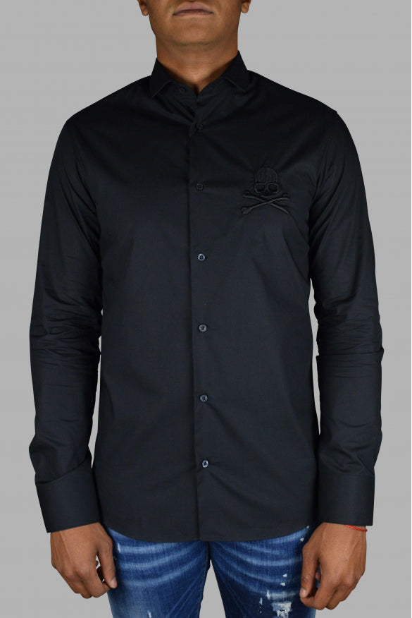 Philipp Plein Men Diamond Cut Ls Skull Shirt by Luosophy