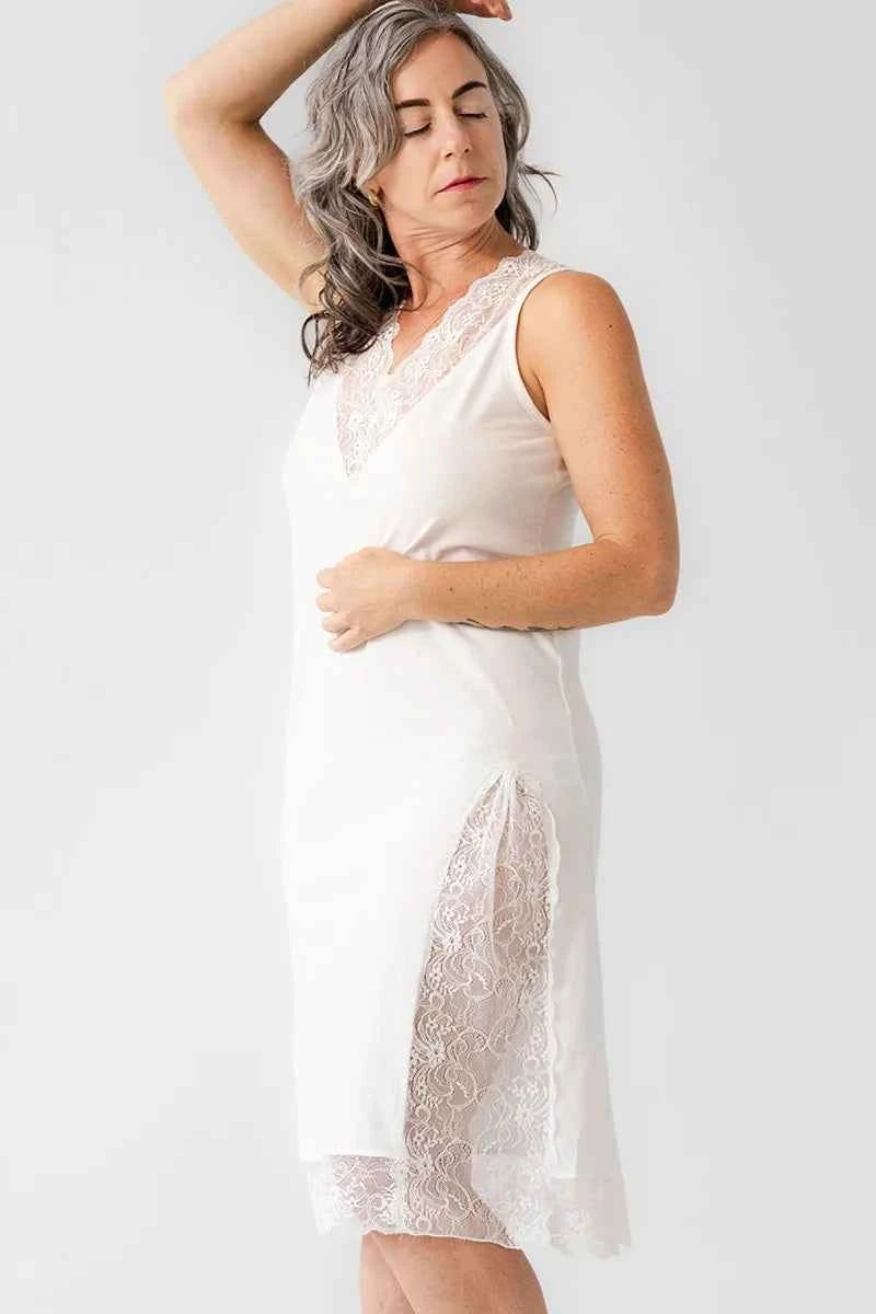 Simone Lace Trim Pima Cotton Gown