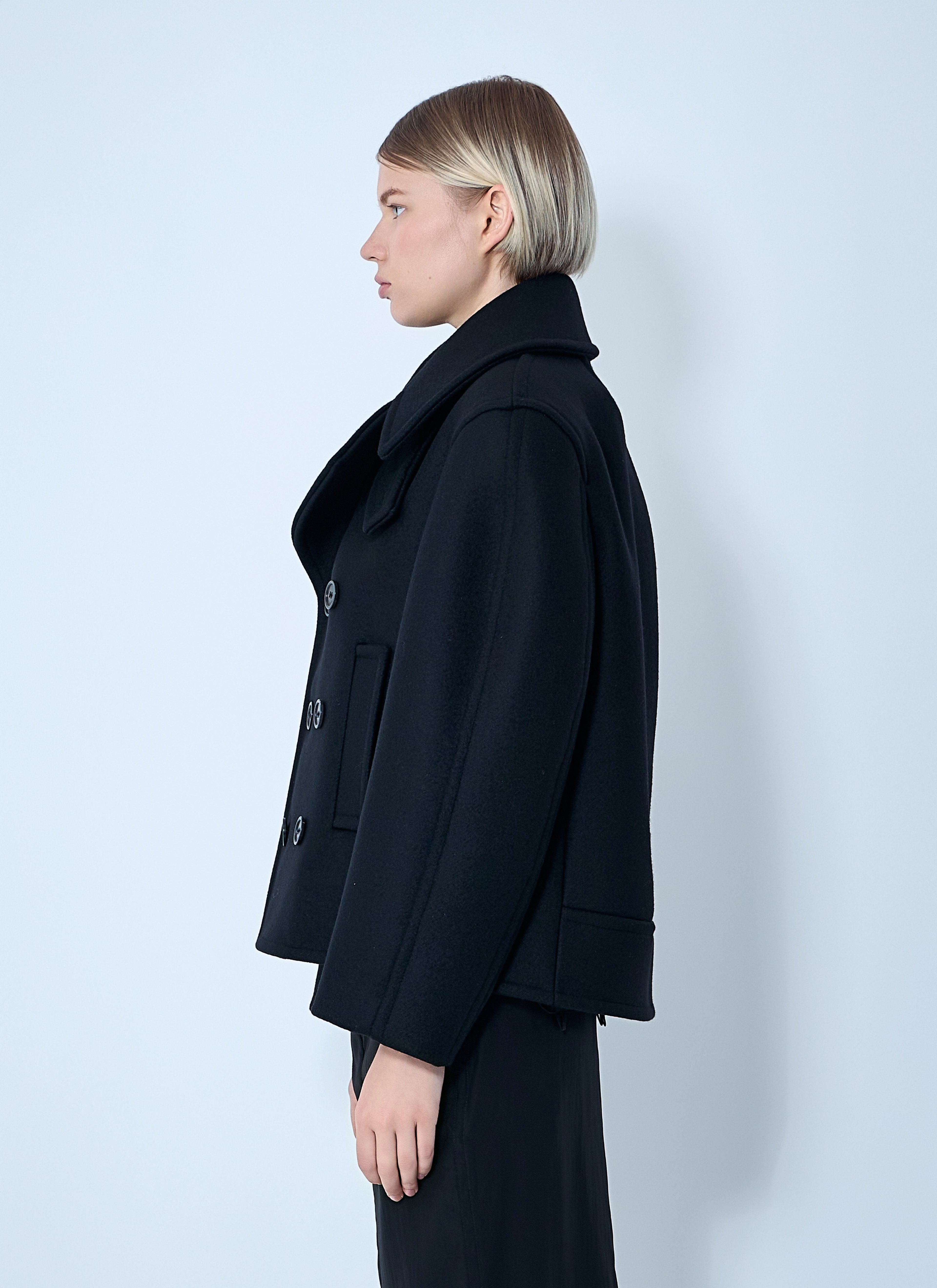Saint Laurent Women Wool Coat by Luosophy
