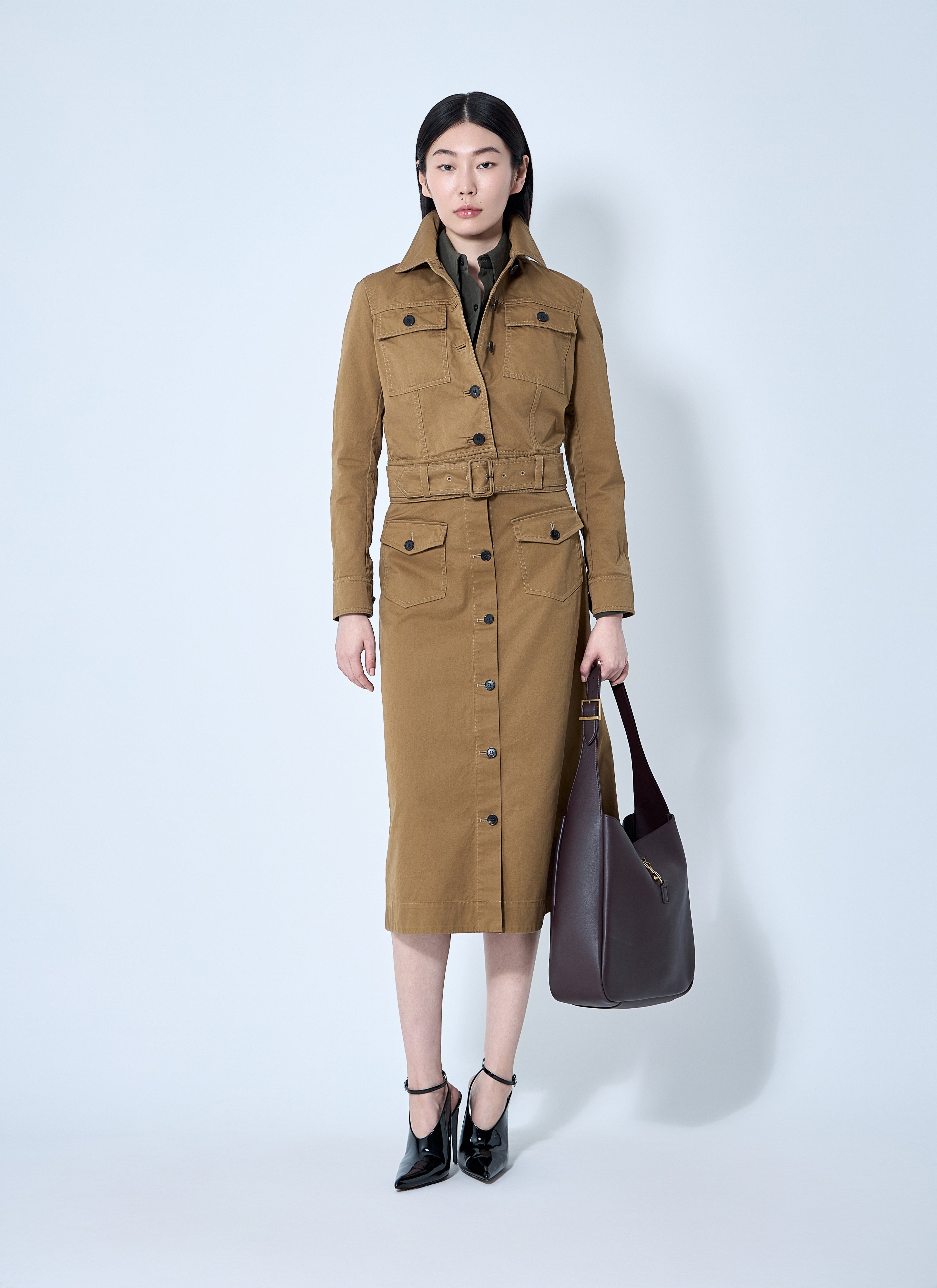 Saint Laurent Women Cotton Serge Crop Jacket by Luosophy