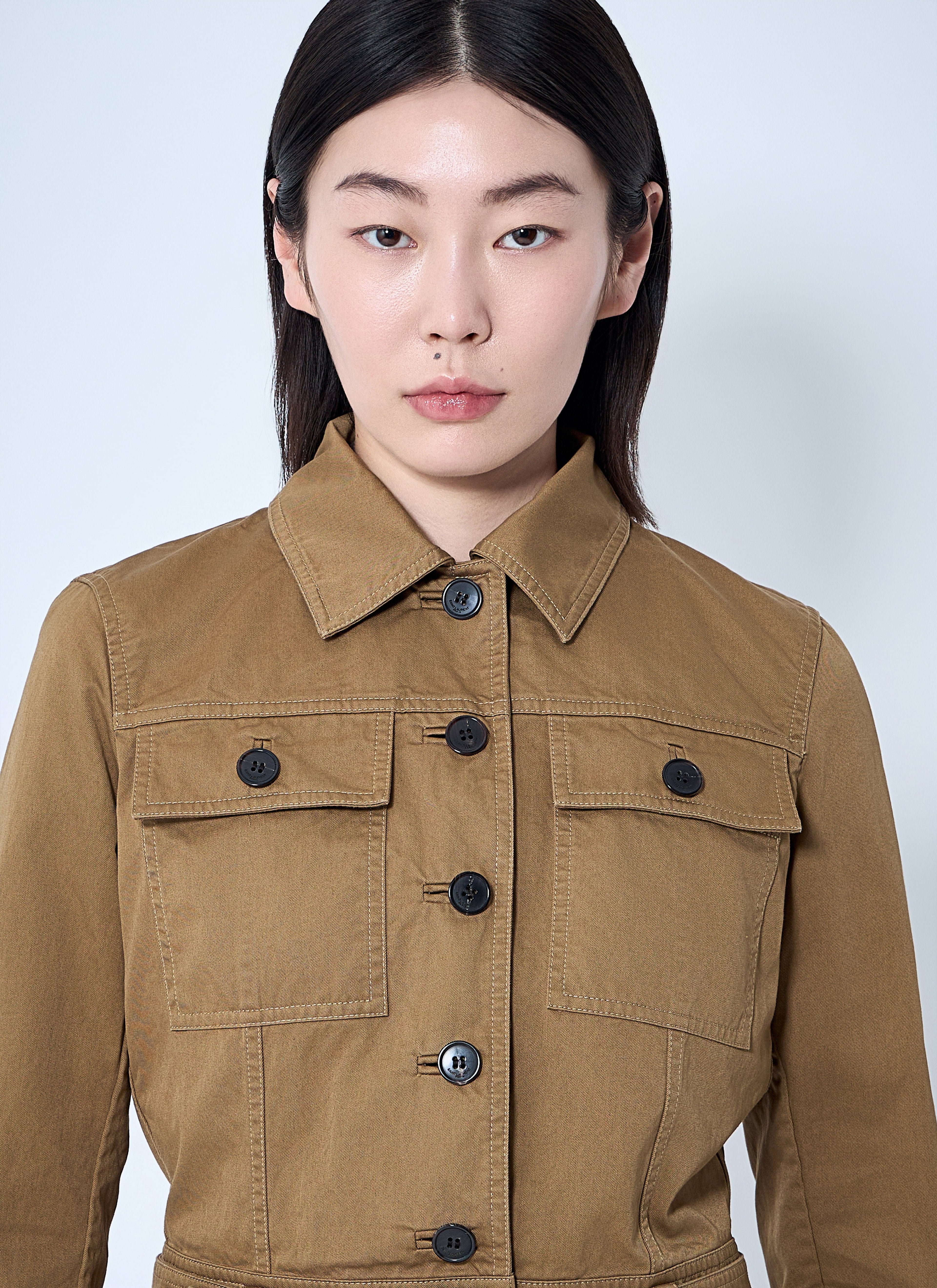 Saint Laurent Women Cotton Serge Crop Jacket by Luosophy