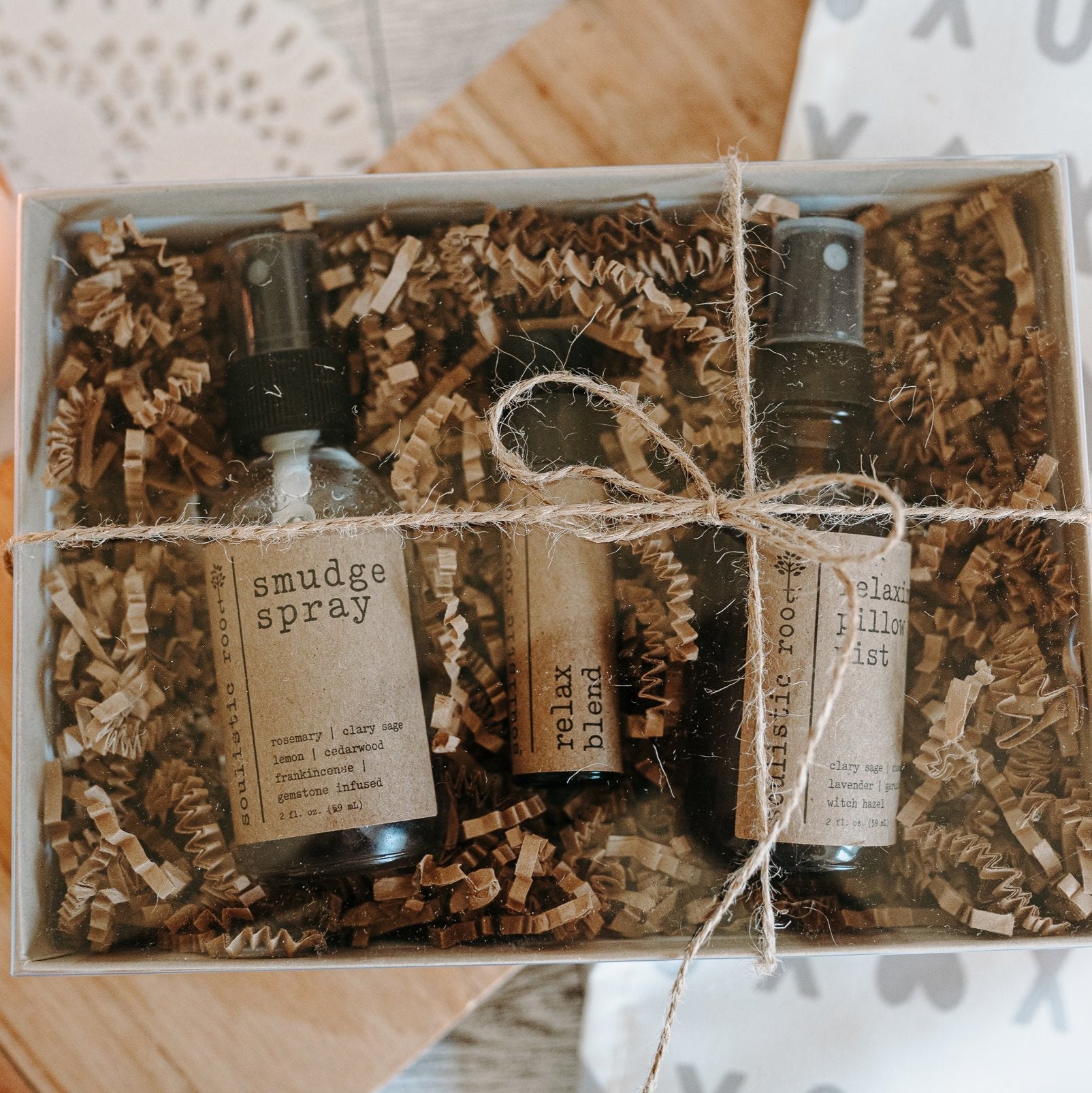 Gift Set- Smudge Spray, Pillow Spray & Relax Roller by Soulistic Root