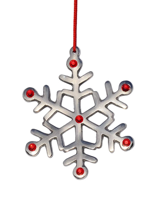 Snowflake Christmas Tree Ornaments - Set of 8 Handcrafted Metal Decorations
