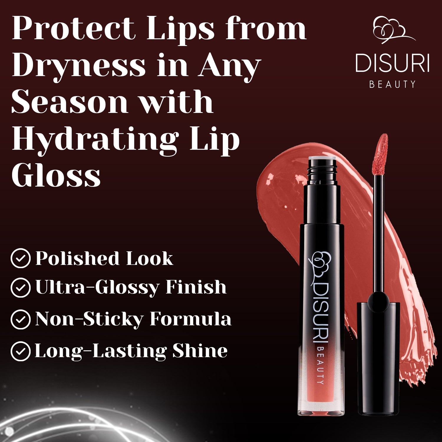 DISURI Beauty Glossy Blast Lip Gloss - Coral Rose (M32)