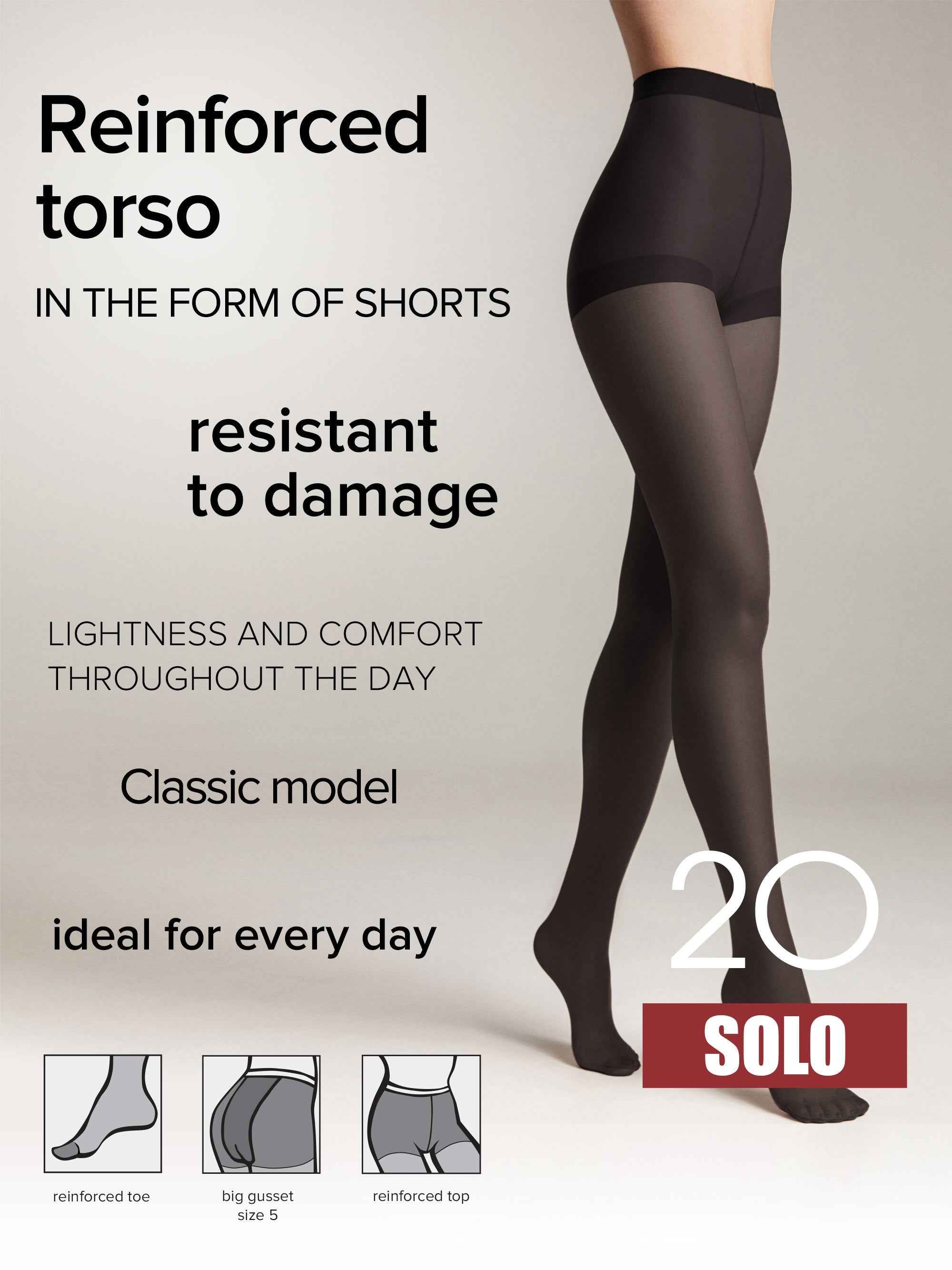 Tights Conte Solo 20 Den - Classic Pantyhose