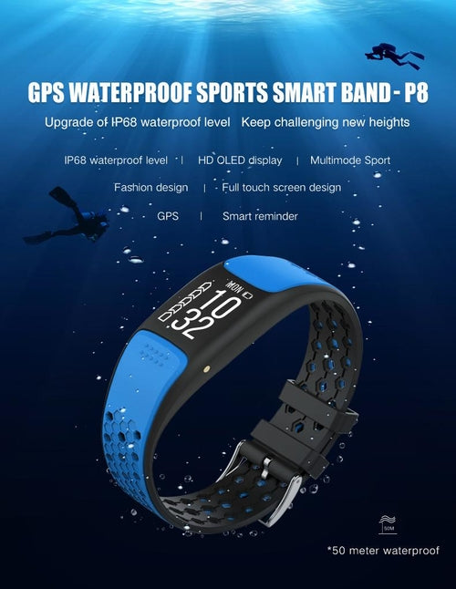 Waterproof Smart Fitness Tracker Watch - GPS Heart Rate Monitor Activity Tracker for Swimming Running Cycling