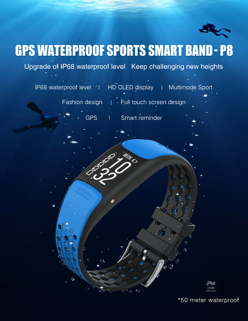Waterproof Smart Fitness Tracker Watch - GPS Heart Rate Monitor Activity Tracker for Swimming Running Cycling