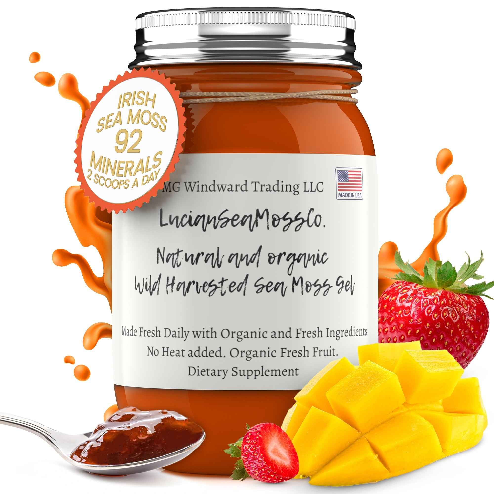 Fresh Organic Strawberry Mango Infused Sea Moss Gel