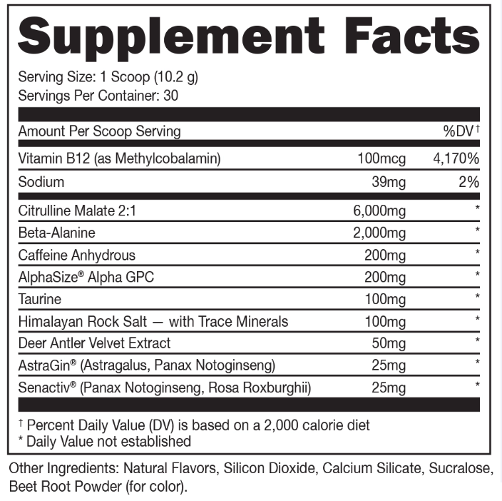 Bucked Up Pre-Workout - Energy, Performance & Focus - 30 Servings