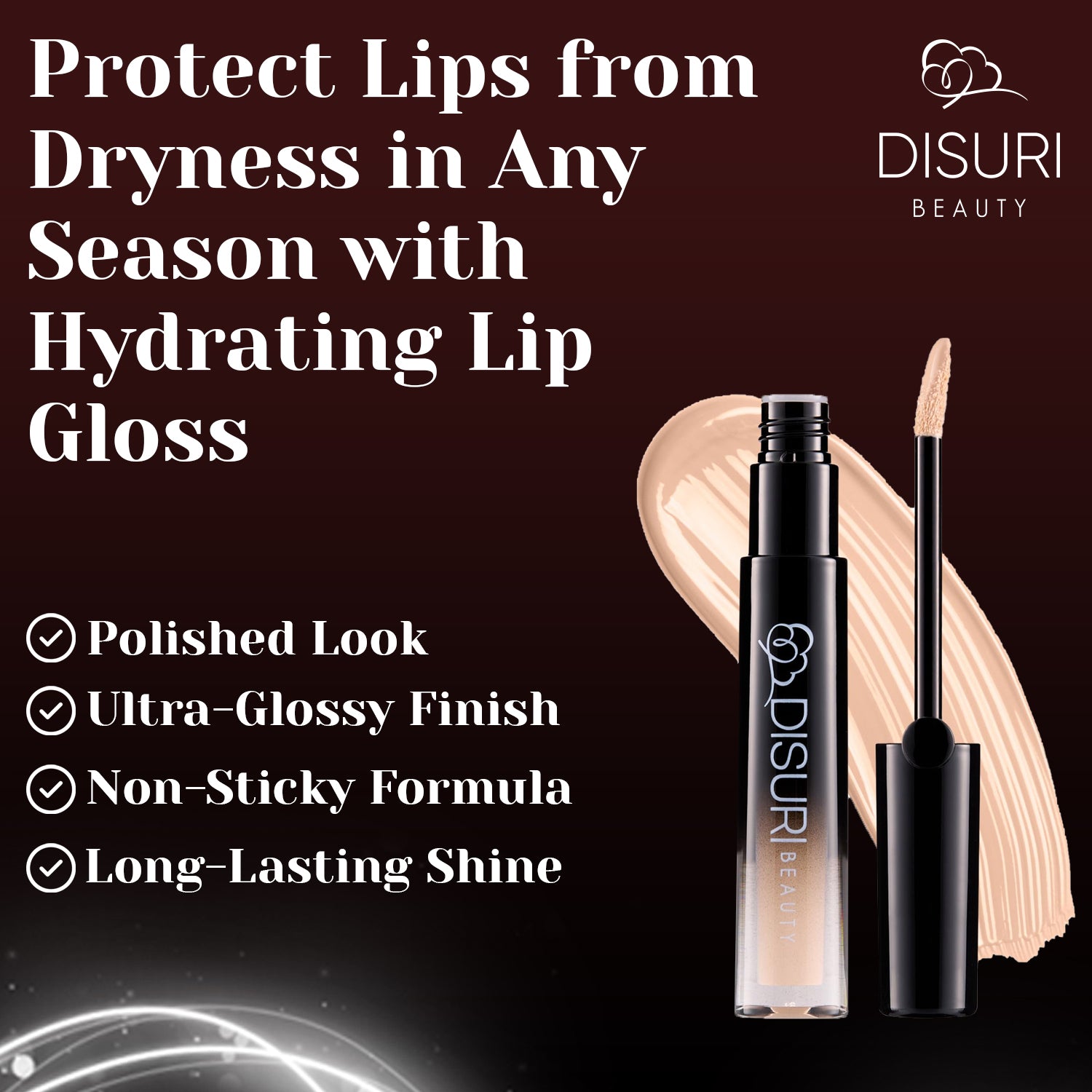DISURI Beauty Glossy Blast Lip Gloss - Frosted Cake (M46)
