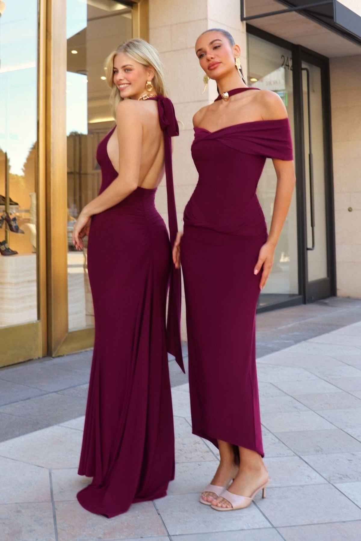 Astee T505 Sleek Halter Neck Fitted Stretch Gown by DiscountDressShop