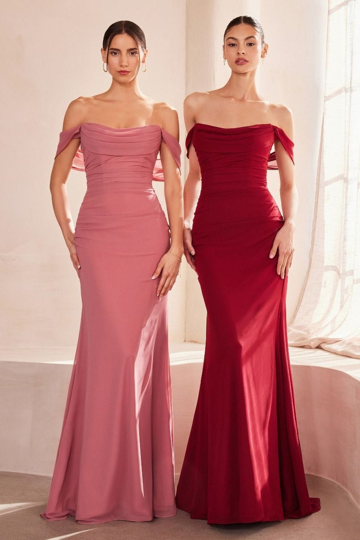 Ladivine Amoris T705 Off Shoulder Fitted Bridesmaid Gown by DiscountDressShop