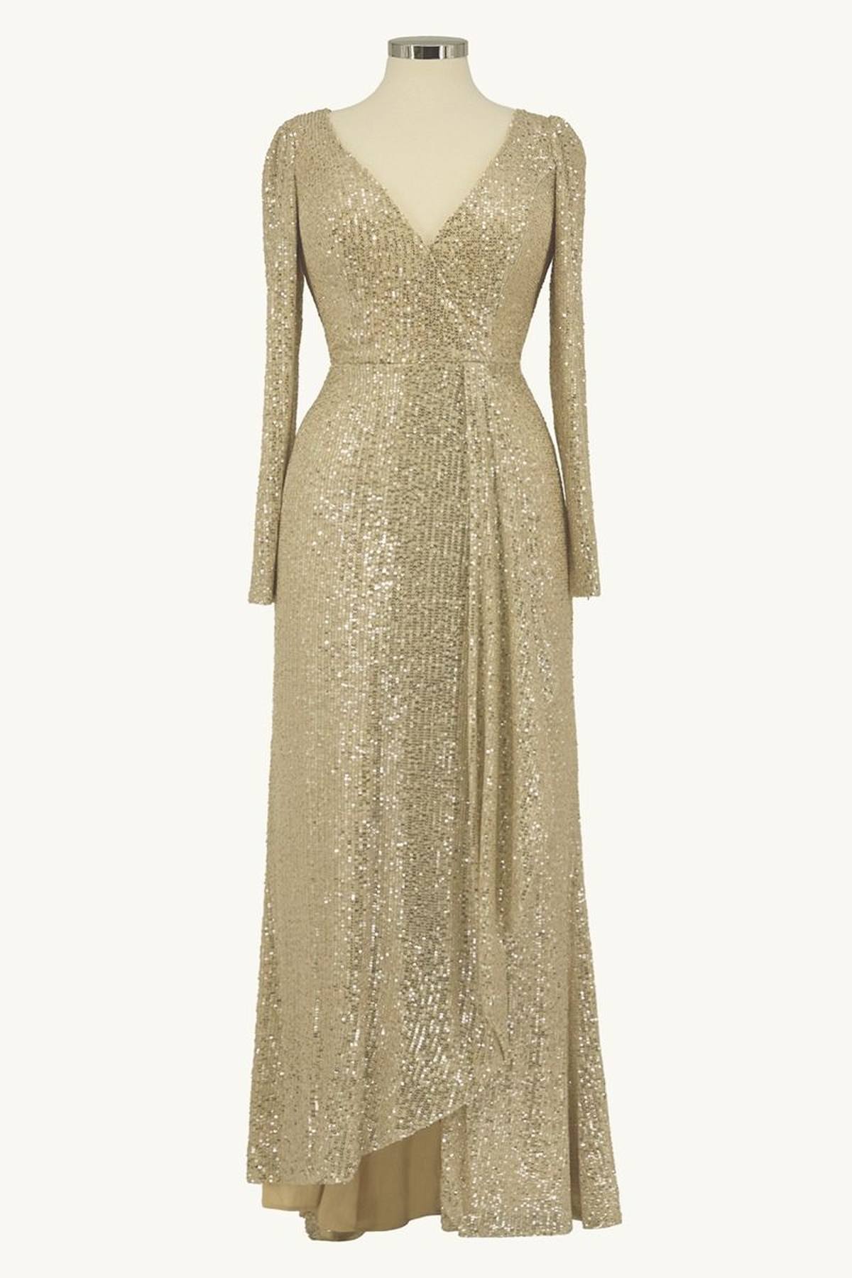 Ladivine Amoris T801 Long Sleeve Sheath Sequin Evening Gown by DiscountDressShop